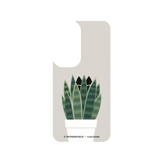 RhinoShield X I Love Doodle SolidSuit (MagSafe compatible) Samsung Galaxy S24 Case - Cat and Plant - Sneak Plant