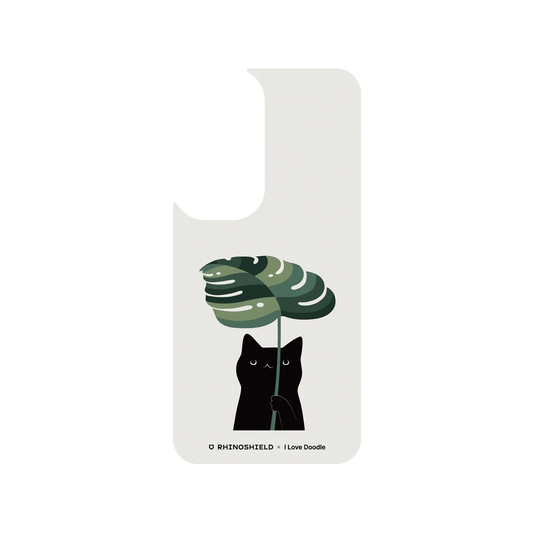 RhinoShield X I Love Doodle SolidSuit (MagSafe compatible) Samsung Galaxy S24 Case - Cat and Plant - Umbrella