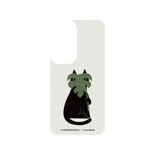 RhinoShield X I Love Doodle SolidSuit (MagSafe compatible) Samsung Galaxy S24 Case - Cat and Plant - Monstera