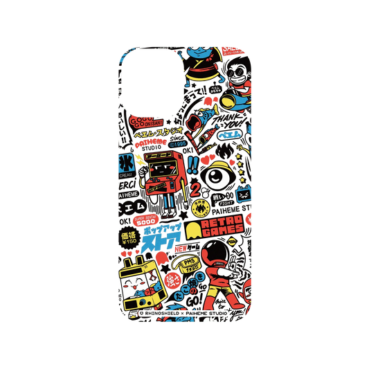 RHINOSHIELD X Paiheme Studio SolidSuit iPhone 12 Case - Retro Games Color