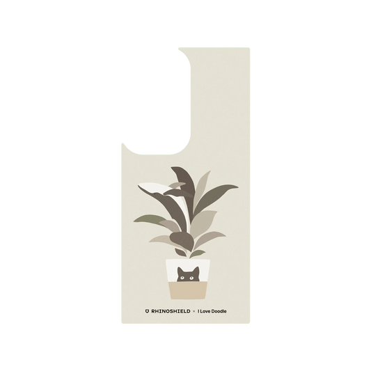 RhinoShield X I Love Doodle SolidSuit (MagSafe compatible) Samsung Galaxy S24 Ultra Case - Cat and Plant - A Leaf of a Whale