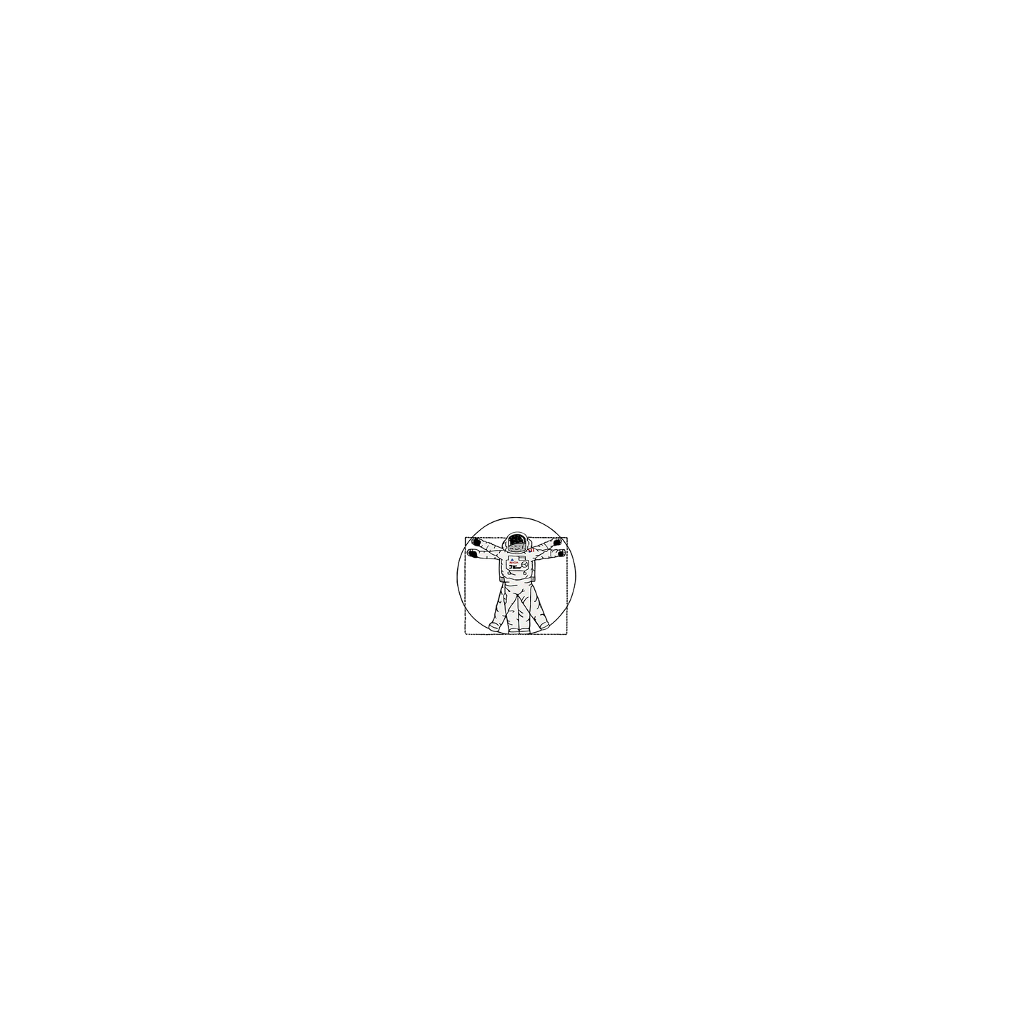 RHINOSHIELD | Cosmos - Vitruvian Spaceman AquaStand - Stainless Steel 700ml (With Straw)