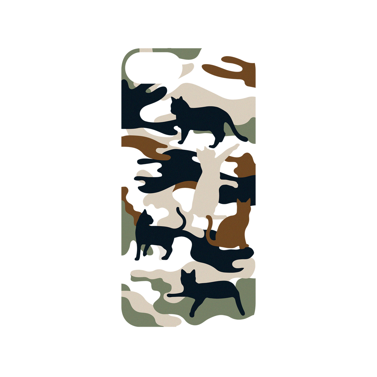 RhinoShield Mod NX iPhone 7 Case: Original Designs - Cat Woodland Black Camo Backplate