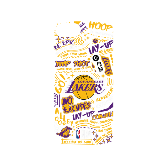iPhone SE (第2代) 犀牛盾Mod NX聯名設計款邊框背蓋兩用手機殼 NBA - 塗鴉系列-洛杉磯湖人 L.A. Lakers - Graffiti