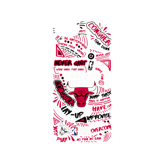iPhone SE (第2代) 犀牛盾Mod NX聯名設計款邊框背蓋兩用手機殼 NBA - 塗鴉系列-芝加哥公牛 Chicago Bulls - Graffiti