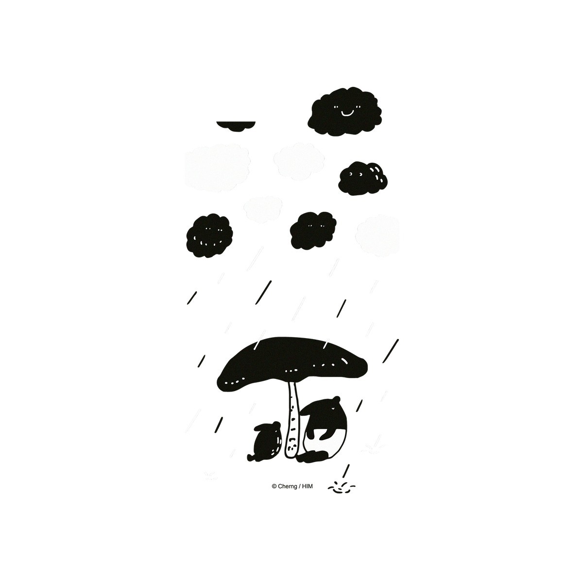 RhinoShield X LAIMO Mod NX iPhone 8 Plus Case - It's Raining (Transparent) Backplate