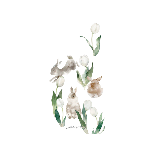 RHINOSHIELD X Liang Feng Mod NX iPhone 8 Plus Case - Rabbits and tulips Backplate
