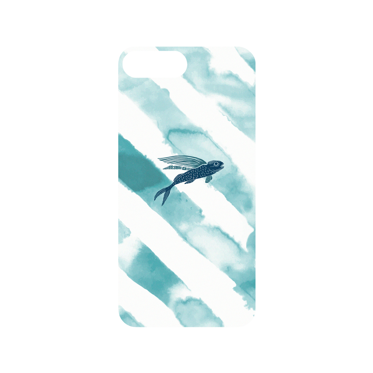 RhinoShield X WasangShow Mod NX iPhone 8 Plus Case - Ocean WAWA - Flying Fish in Waves Backplate