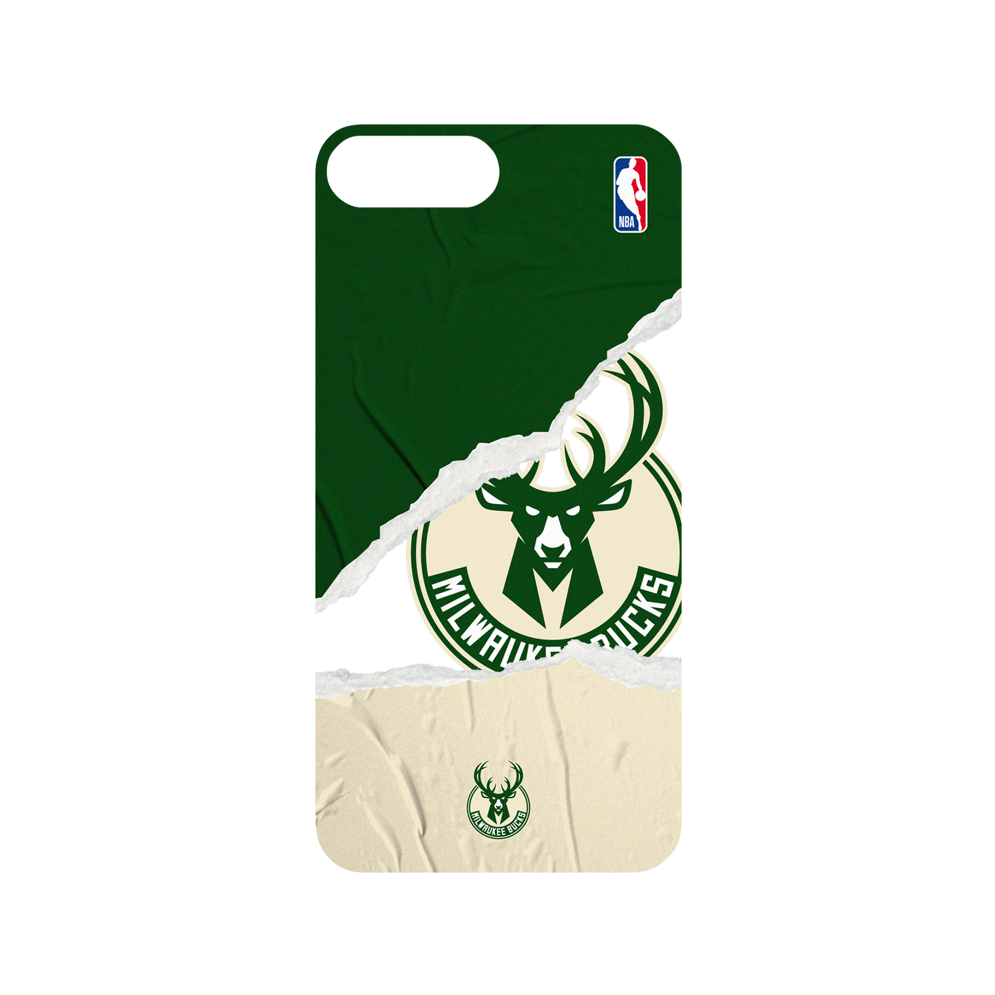 RhinoShield X NBA Mod NX iPhone 8 Plus Case - Milwaukee Bucks - Sweat and Tears Backplate
