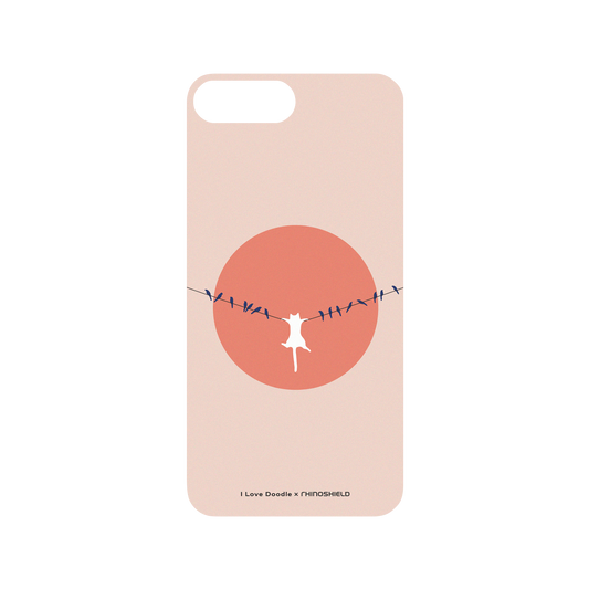 RhinoShield X I Love Doodle Mod NX iPhone 8 Plus Case - Cat Landscape - Chilling Out Backplate