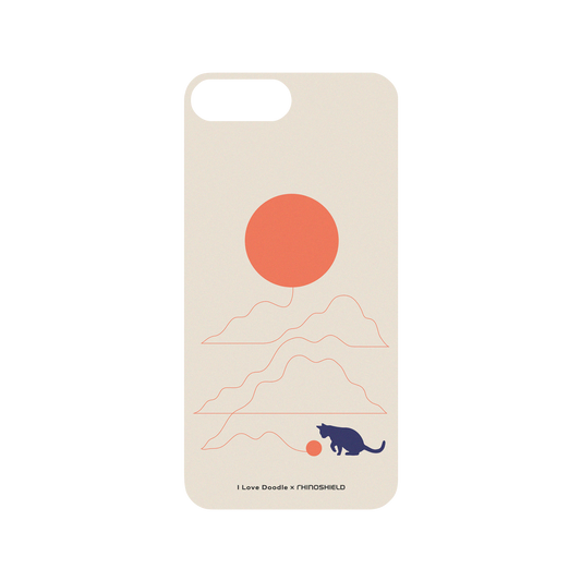 RhinoShield X I Love Doodle Mod NX iPhone 8 Plus Case - Cat Landscape - Hairball Backplate