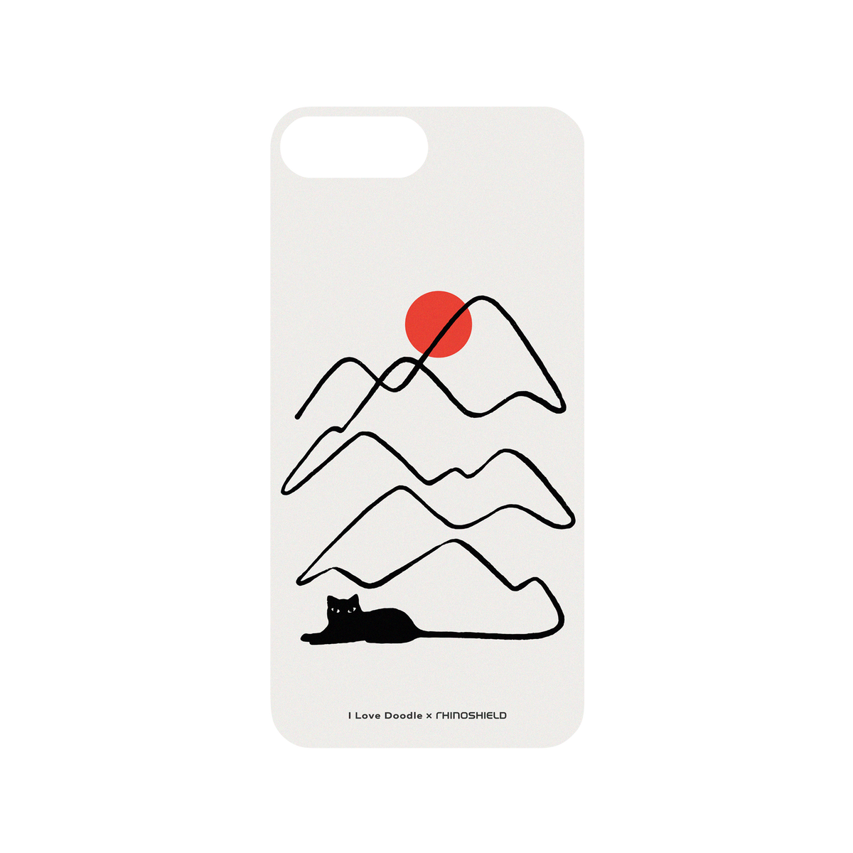 RhinoShield X I Love Doodle Mod NX iPhone 8 Plus Case - Cat Landscape - Tail Backplate
