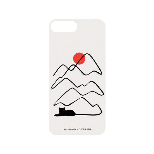 RhinoShield X I Love Doodle Mod NX iPhone 8 Plus Case - Cat Landscape - Tail Backplate