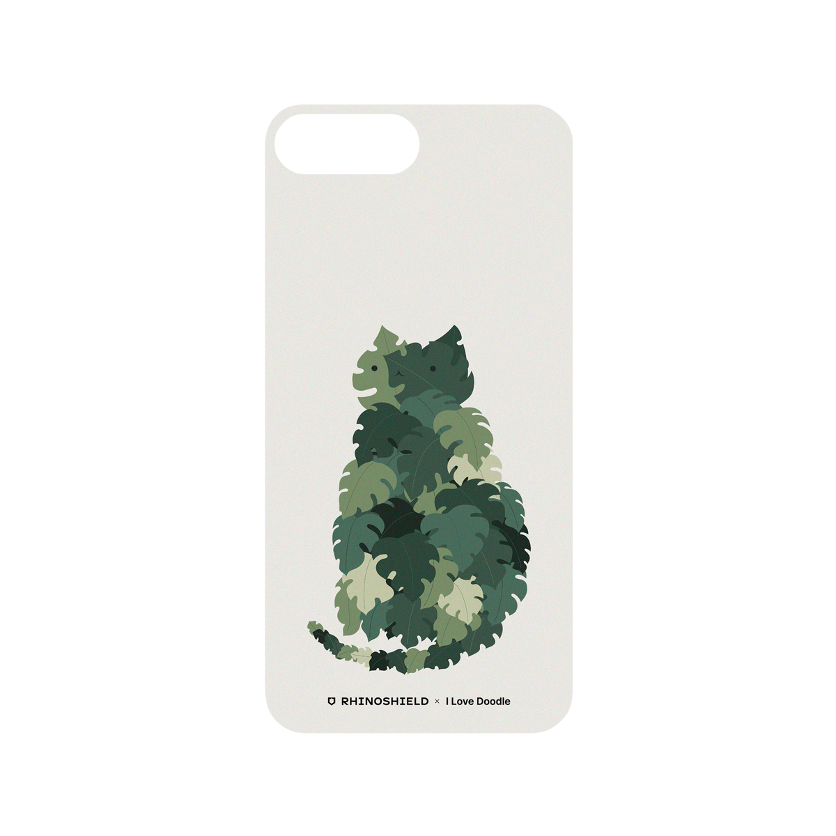 RhinoShield X I Love Doodle Mod NX iPhone 8 Plus Case - Cat and Plant - Meowstera Backplate