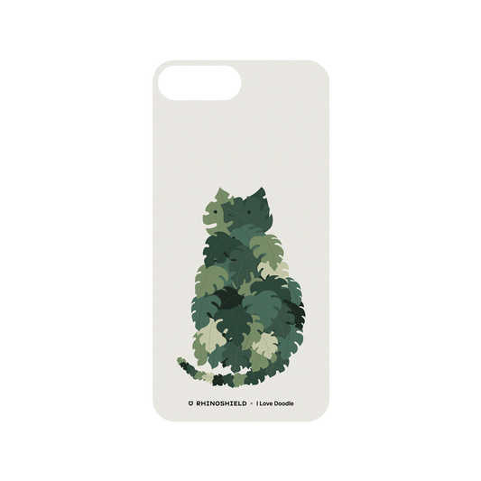 RhinoShield X I Love Doodle Mod NX iPhone 8 Plus Case - Cat and Plant - Meowstera Backplate