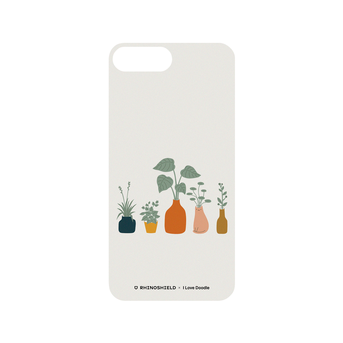 RhinoShield X I Love Doodle Mod NX iPhone 8 Plus Case - Cat and Plant - Vase Backplate