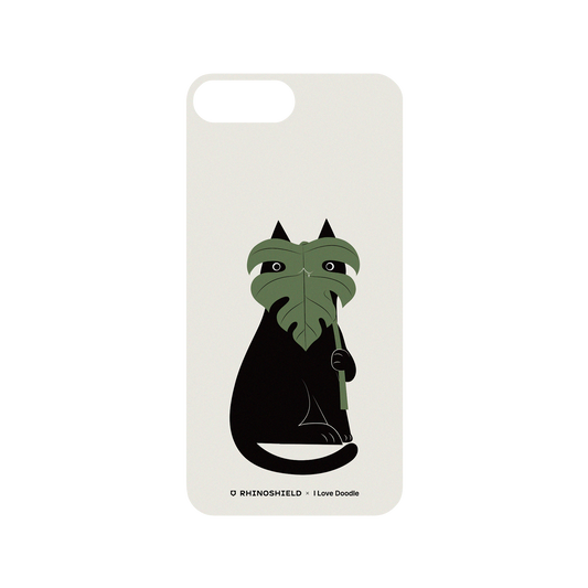 RhinoShield X I Love Doodle Mod NX iPhone 8 Plus Case - Cat and Plant - Monstera Backplate