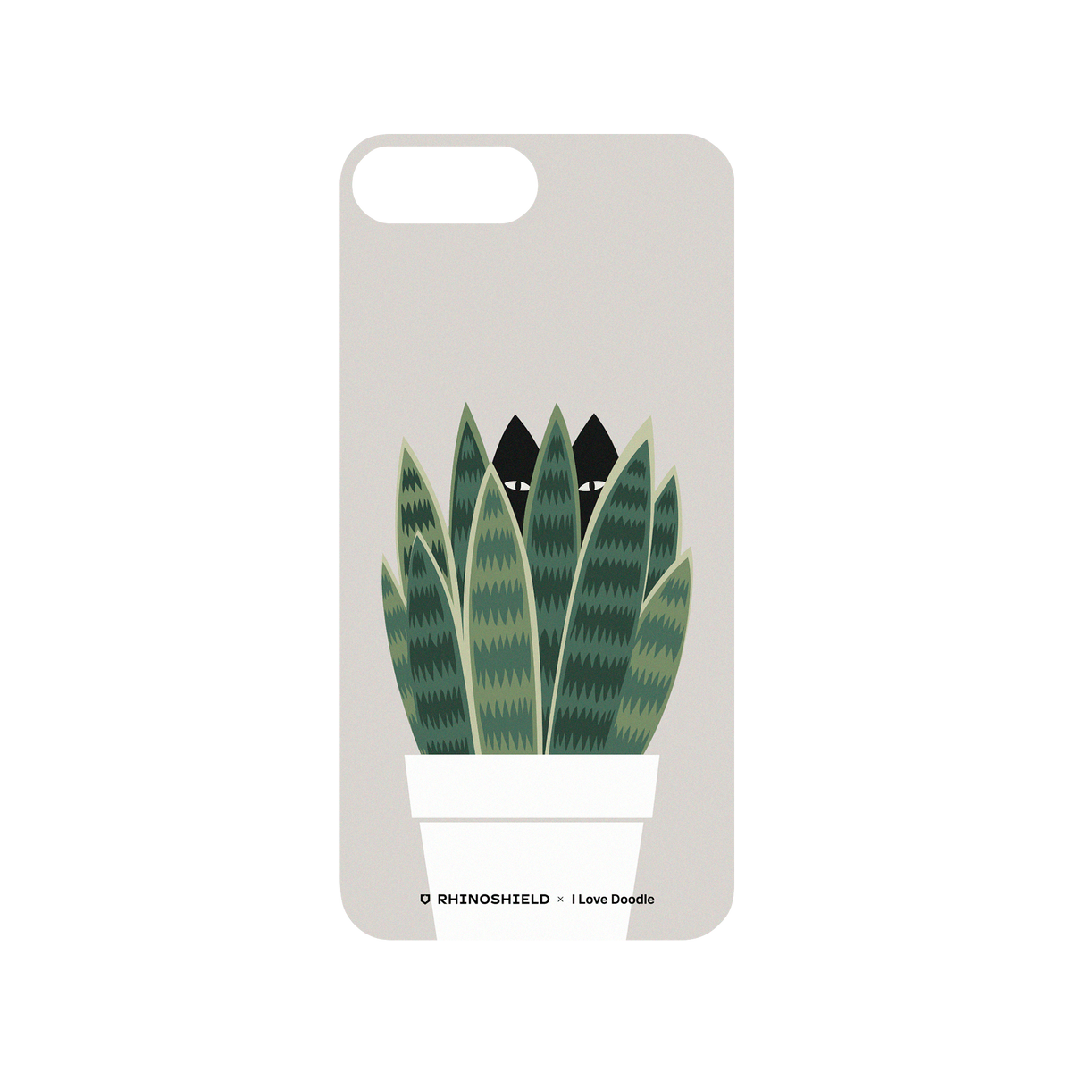 RhinoShield X I Love Doodle Mod NX iPhone 8 Plus Case - Cat and Plant - Sneak Plant Backplate