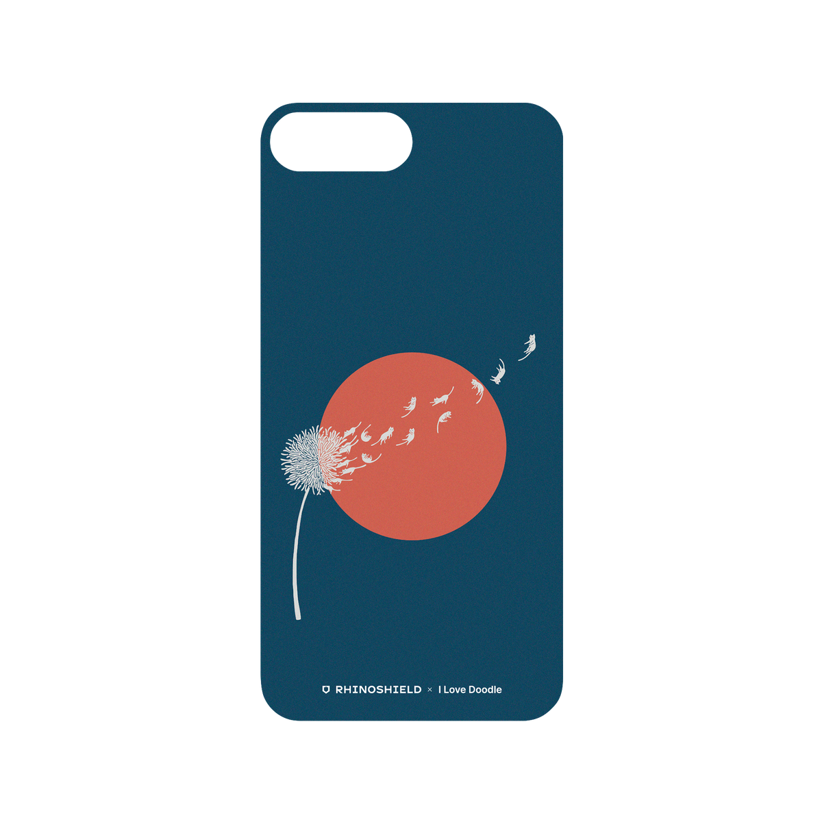 RhinoShield X I Love Doodle Mod NX iPhone 8 Plus Case - Cat and Plant - Dandelion Backplate