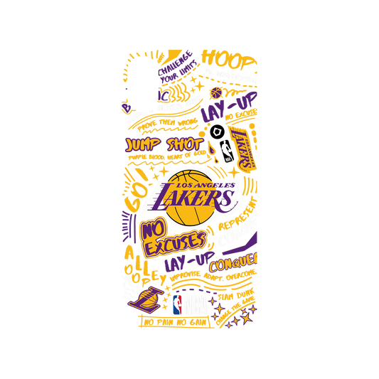 iPhone X 犀牛盾Mod NX聯名設計款邊框背蓋兩用手機殼 NBA - 塗鴉系列-洛杉磯湖人 L.A. Lakers - Graffiti