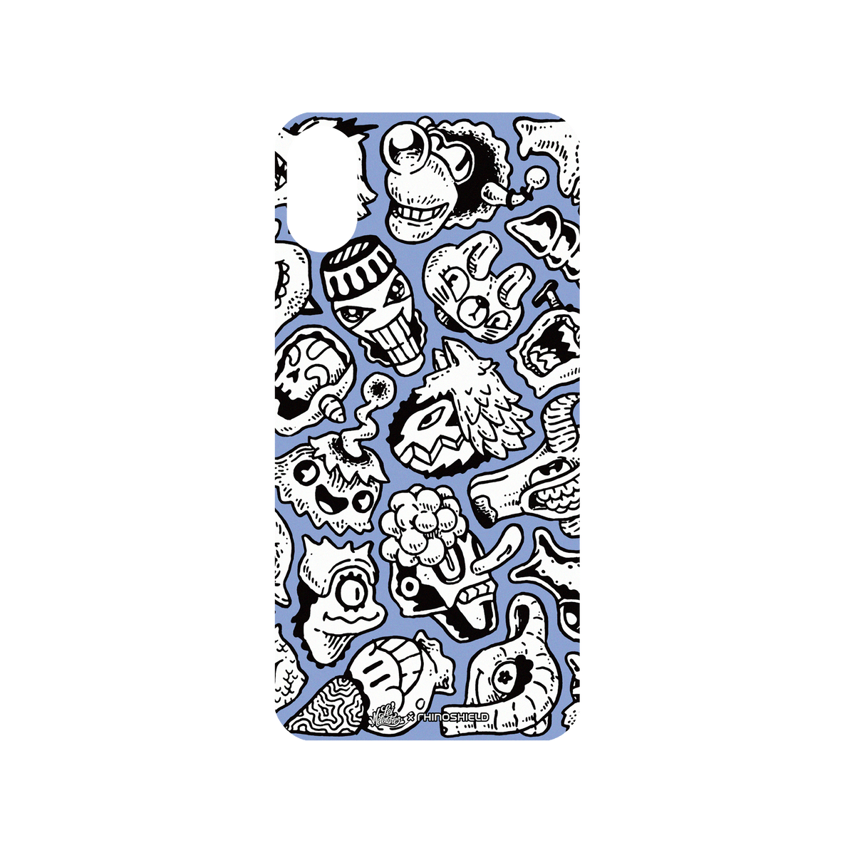 RhinoShield X Lei Melendres Mod NX iPhone X Case - Puzzle Heads Blue Backplate