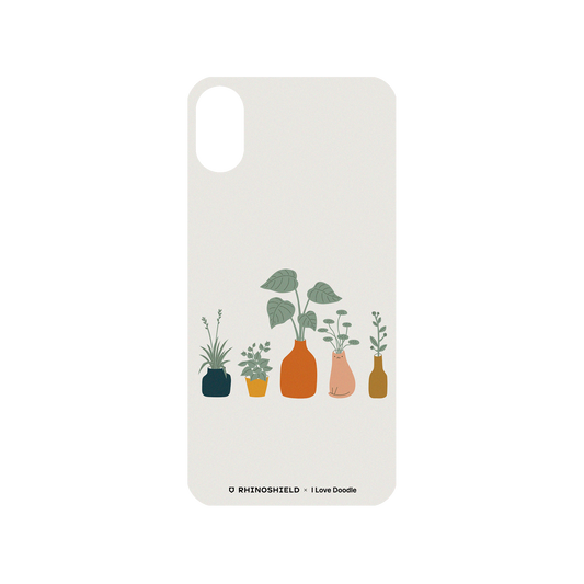 RhinoShield X I Love Doodle Mod NX iPhone X Case - Cat and Plant - Vase Backplate