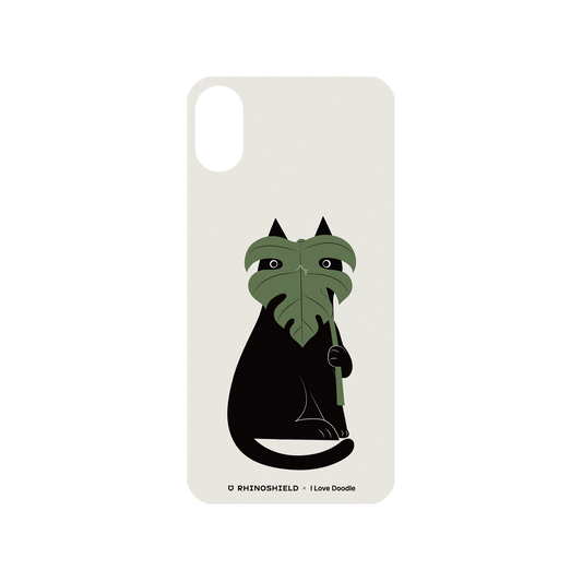 RhinoShield X I Love Doodle Mod NX iPhone X Case - Cat and Plant - Monstera Backplate