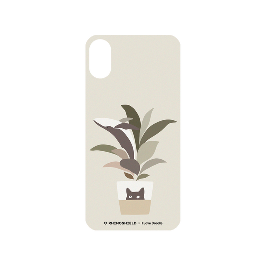 RhinoShield X I Love Doodle Mod NX iPhone X Case - Cat and Plant - A Leaf of a Whale Backplate