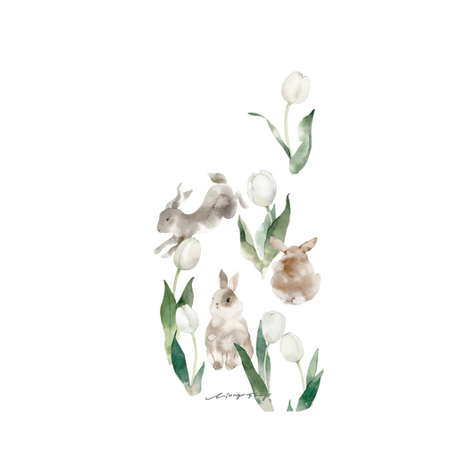 RHINOSHIELD X Liang Feng Mod NX iPhone XS Case - Rabbits and tulips Backplate