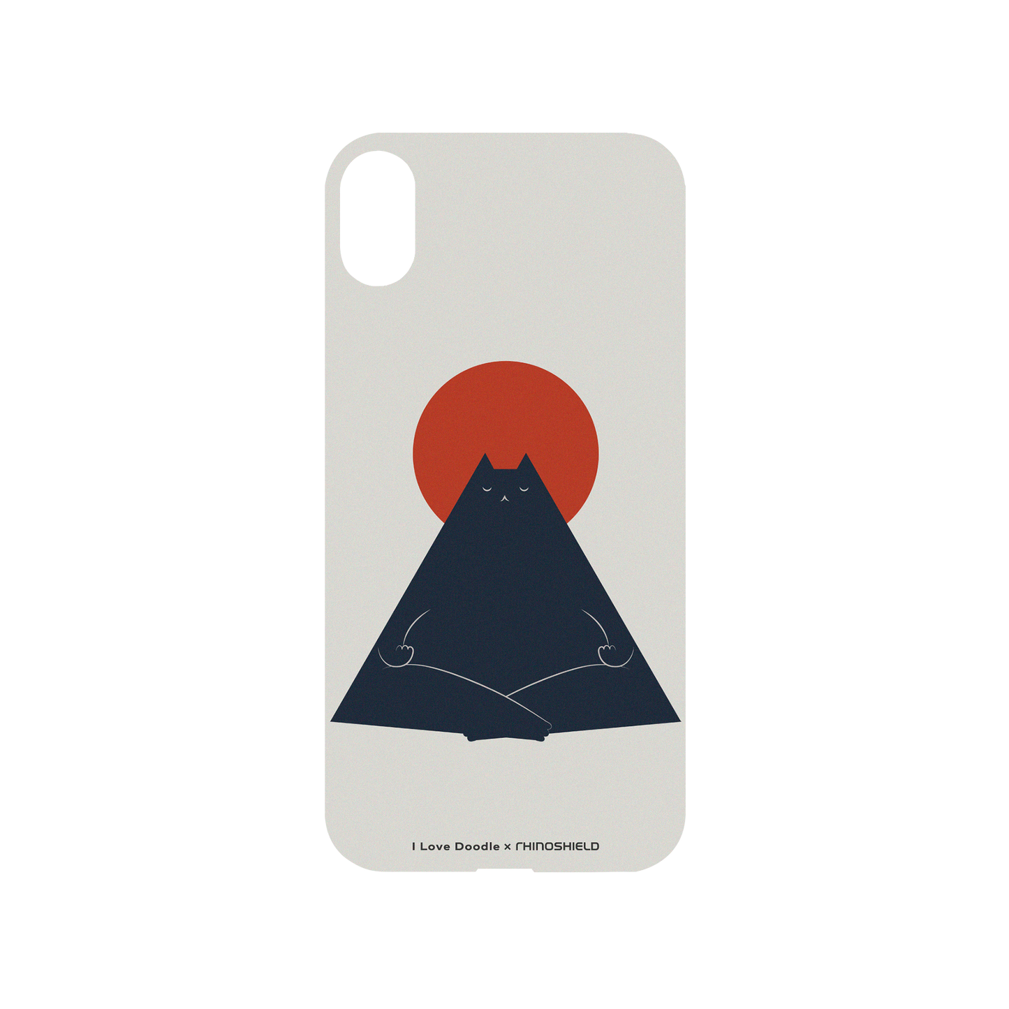 RhinoShield X I Love Doodle Mod NX iPhone XS Case - Cat Landscape - Meditation Backplate