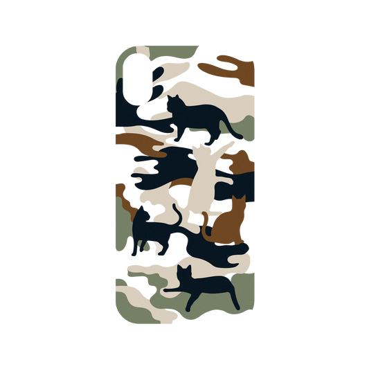RhinoShield Mod NX iPhone XR Case: Original Designs - Cat Woodland Black Camo Backplate