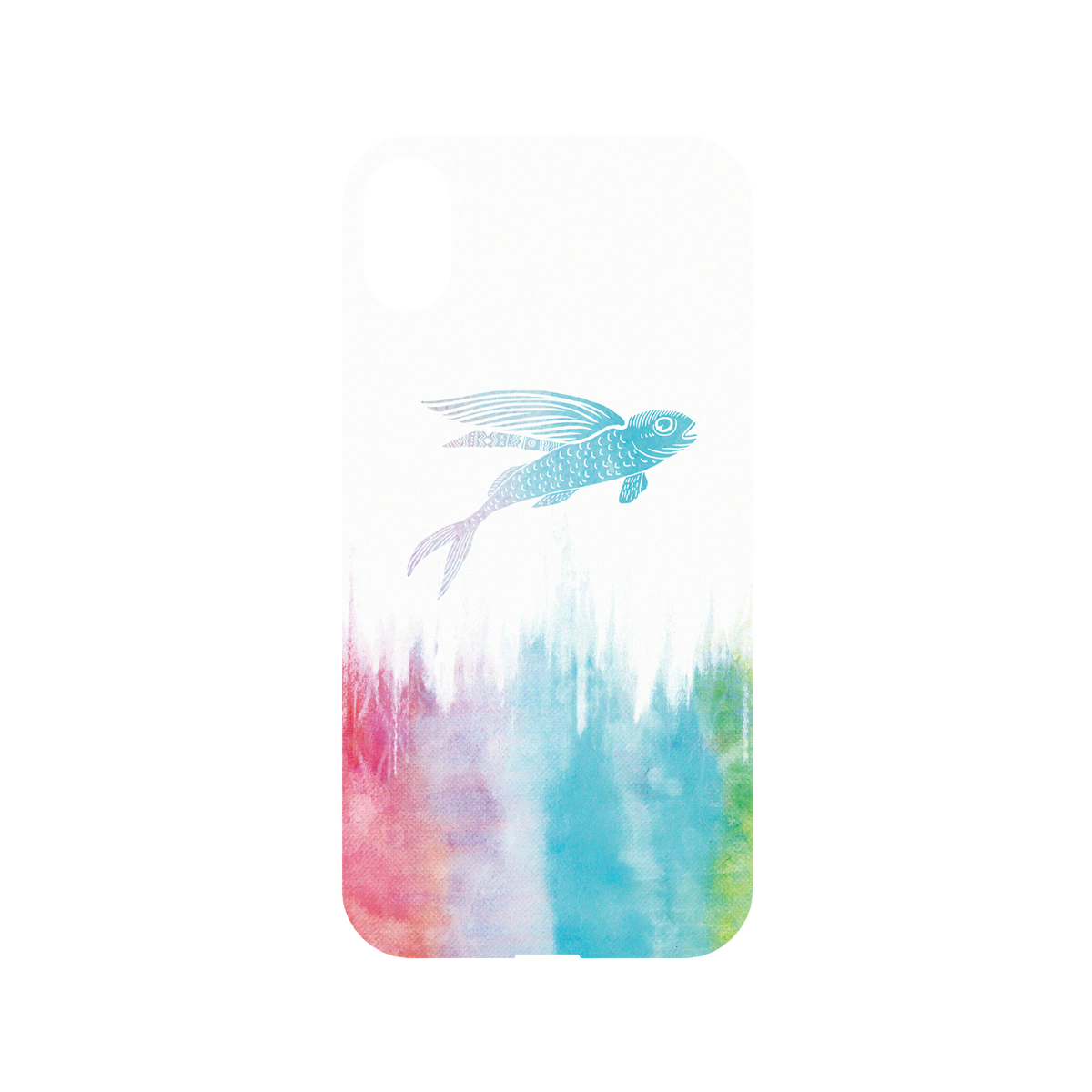 RhinoShield X WasangShow Mod NX iPhone XR Case - Flying Fish in Waves (Rainbow) Backplate