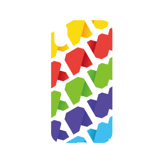 RhinoShield X JOCR Mod NX iPhone XR Case - Raw Rainbow Pattern Big Backplate