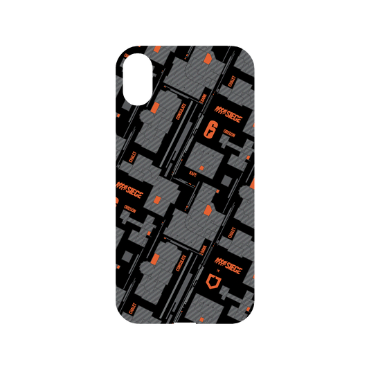 RhinoShield X 6: Siege Mod NX iPhone XR Case - Map - Orange Backplate