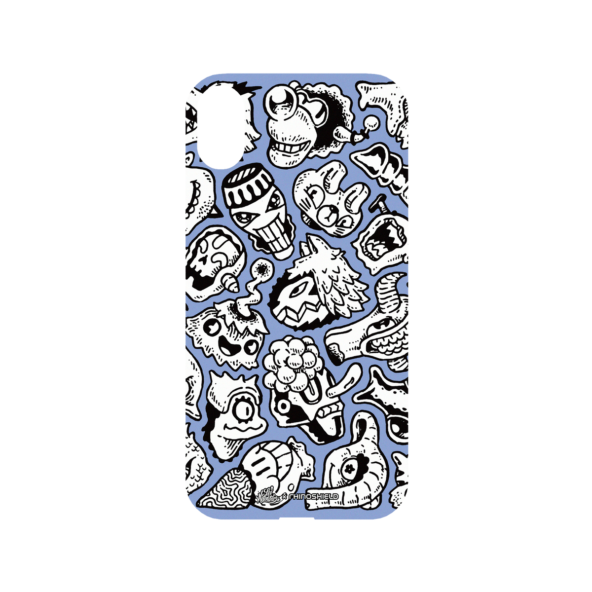 RhinoShield X Lei Melendres Mod NX iPhone XR Case - Puzzle Heads Blue Backplate