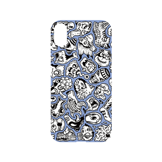 RhinoShield X Lei Melendres Mod NX iPhone XR Case - Puzzle Heads Blue 2 Backplate