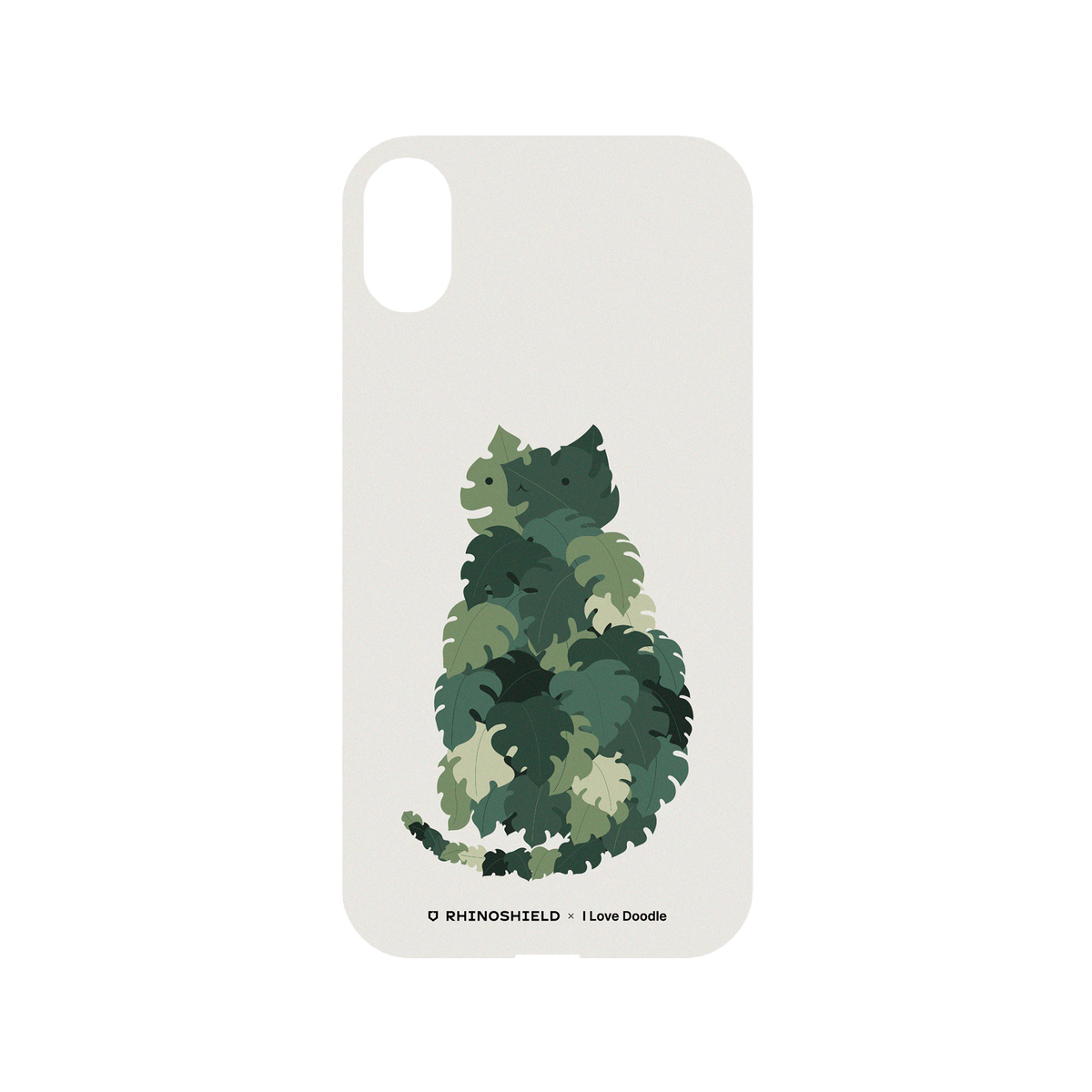 RhinoShield X I Love Doodle Mod NX iPhone XR Case - Cat and Plant - Meowstera Backplate