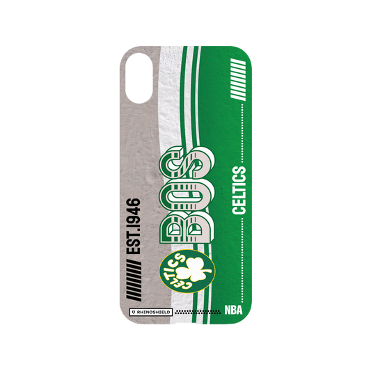 iPhone XS Max 犀牛盾Mod NX聯名設計款邊框背蓋兩用手機殼 NBA - 復古球員卡-波士頓塞爾提克 Boston Celtics - Vintage Card