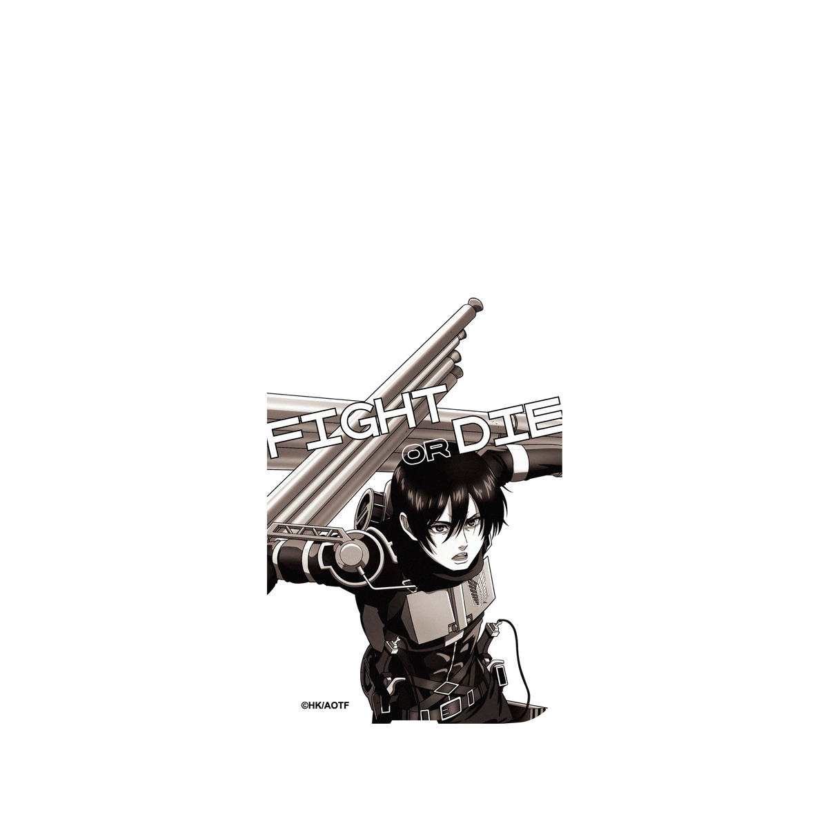 RhinoShield X Attack on Titan Mod NX iPhone XS Max Case - Mikasa - Black and White Backplate
