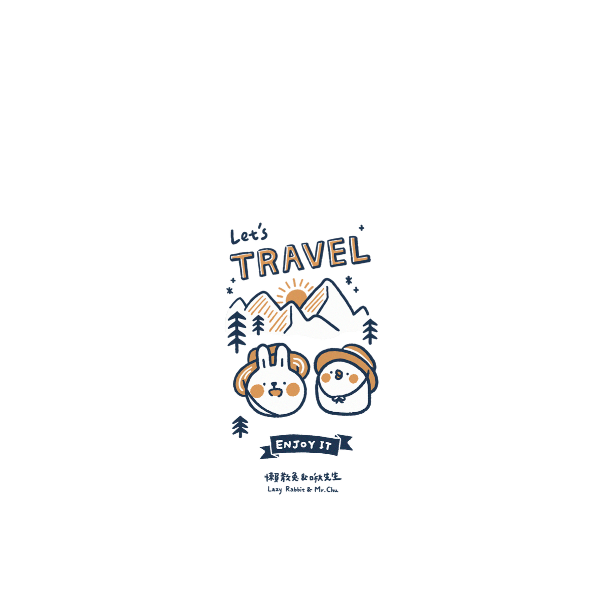 iPhone 11 犀牛盾Mod NX聯名設計款邊框背蓋兩用手機殼 懶散兔與啾先生 - Let's travel