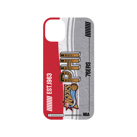 iPhone 11 犀牛盾Mod NX聯名設計款邊框背蓋兩用手機殼 NBA - 復古球員卡-費城76人 Philadelphia 76ers - Vintage Card