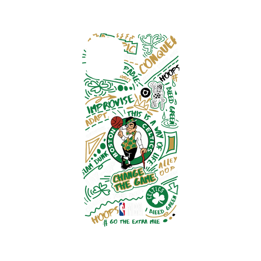 iPhone 11 犀牛盾Mod NX聯名設計款邊框背蓋兩用手機殼 NBA - 塗鴉系列-波士頓塞爾提克 Boston Celtics - Graffiti