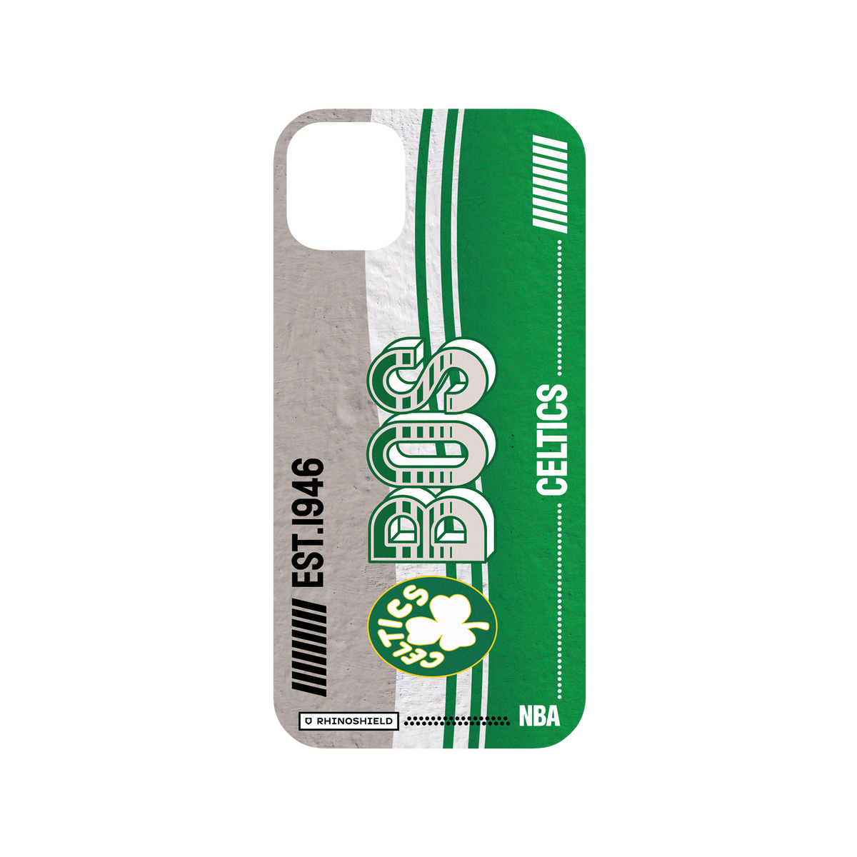 iPhone 11 Pro Max 犀牛盾Mod NX聯名設計款邊框背蓋兩用手機殼 NBA - 復古球員卡-波士頓塞爾提克 Boston Celtics - Vintage Card