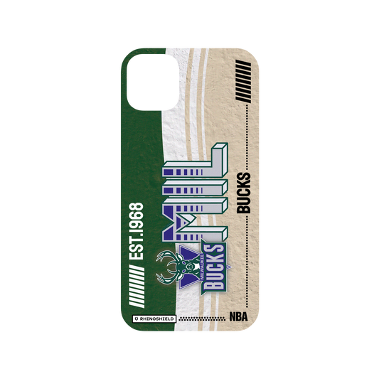 iPhone 11 Pro Max 犀牛盾Mod NX聯名設計款邊框背蓋兩用手機殼 NBA - 復古球員卡-密爾瓦基公鹿 Milwaukee Bucks - Vintage Card