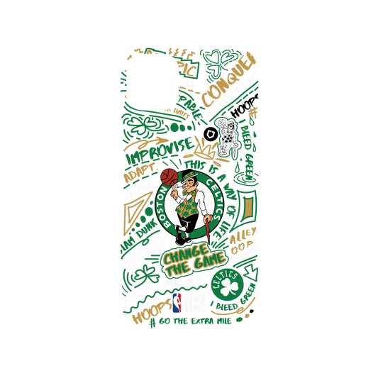 iPhone 11 Pro Max 犀牛盾Mod NX聯名設計款邊框背蓋兩用手機殼 NBA - 塗鴉系列-波士頓塞爾提克 Boston Celtics - Graffiti