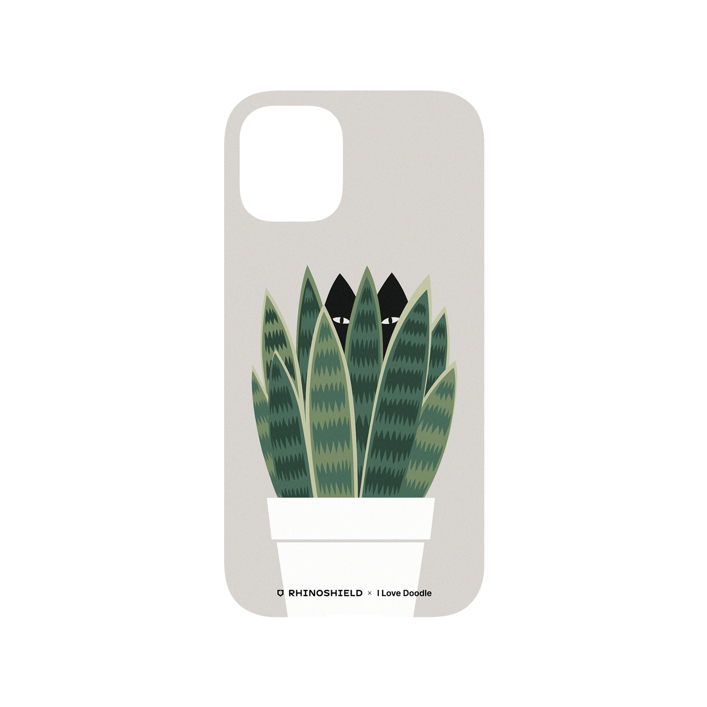 RHINOSHIELD X I Love Doodle Mod NX (MagSafe compatible) iPhone 12 mini Case - Cat and Plant - Sneak Plant Backplate