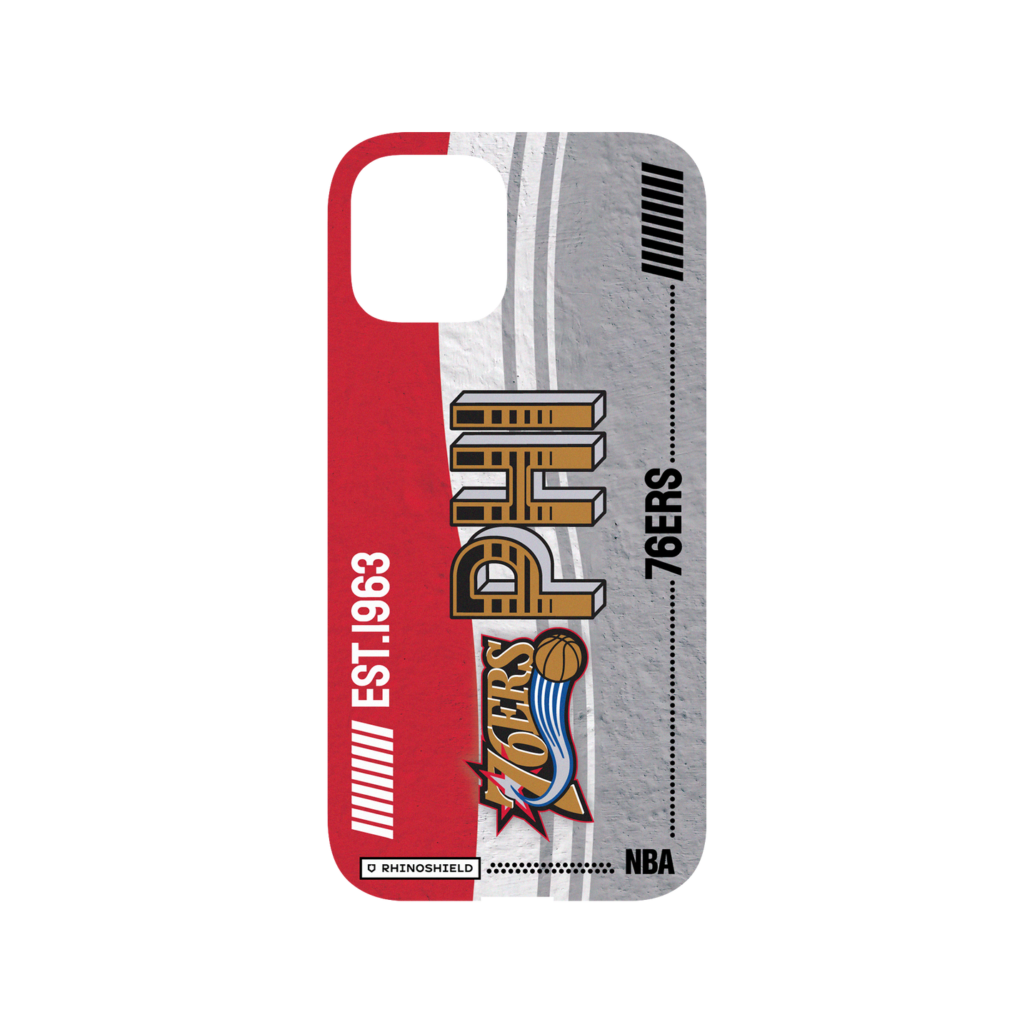 RHINOSHIELD X NBA Mod NX (MagSafe compatible) iPhone 12 Case - Philadelphia 76ers - Vintage Card Backplate