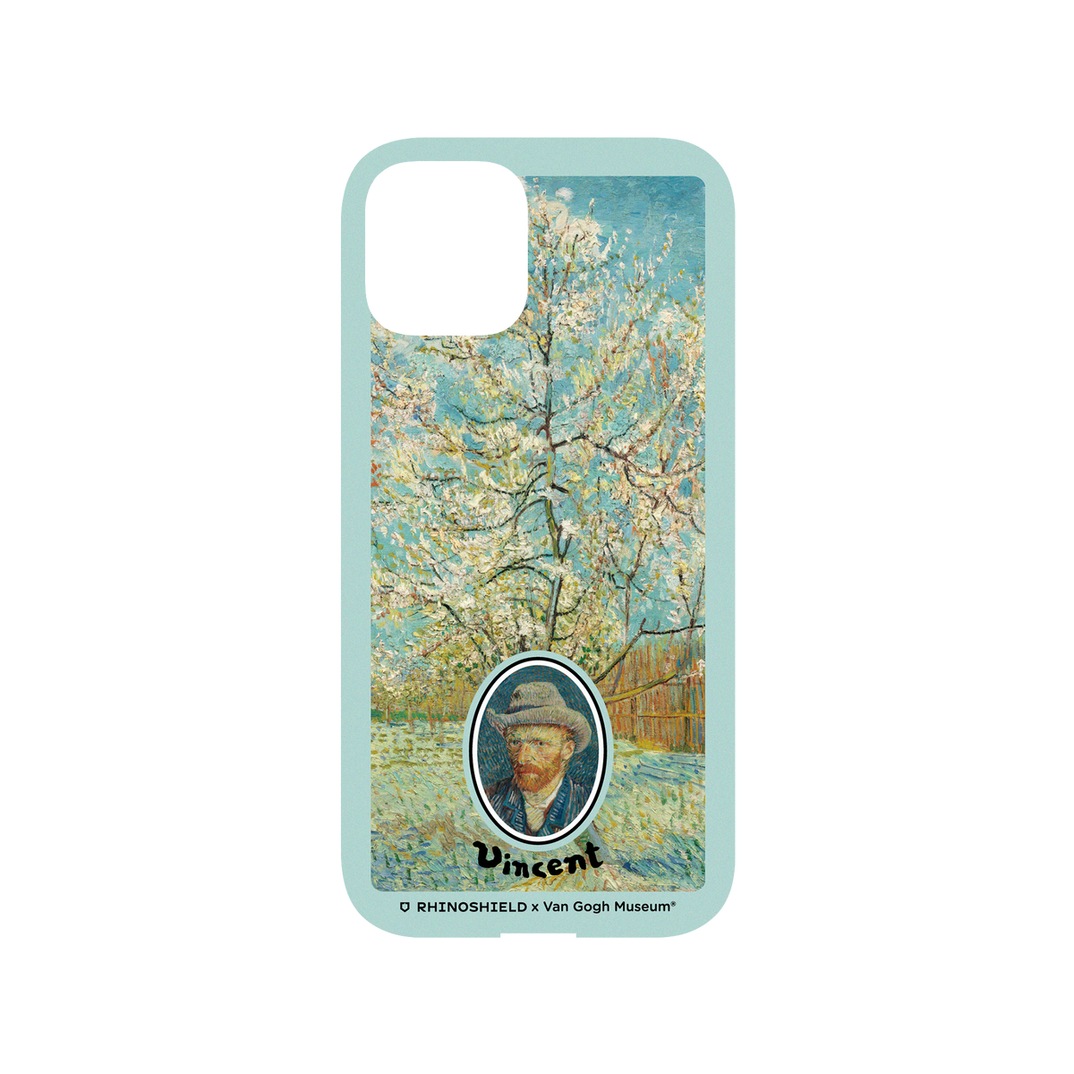 RhinoShield X Van Gogh Museum Mod NX iPhone 12 Case - Peach Tree in Blossom - Blue Frame Backplate
