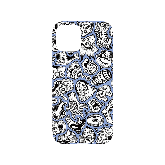 RhinoShield X Lei Melendres Mod NX iPhone 12 Pro Case - Puzzle Heads Blue 2 Backplate