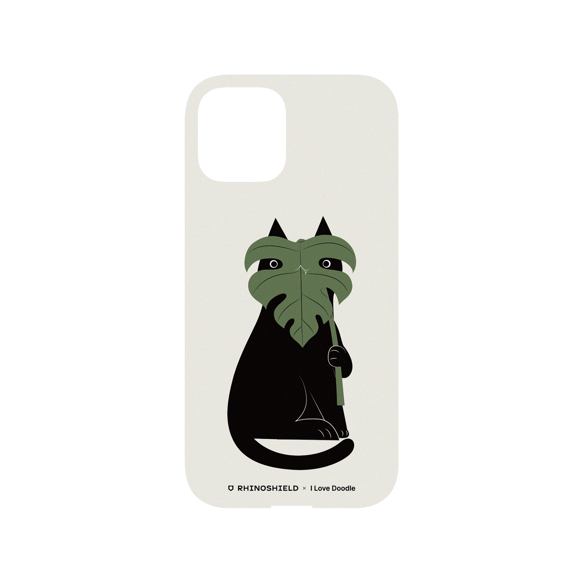 RhinoShield X I Love Doodle Mod NX iPhone 12 Pro Case - Cat and Plant - Monstera Backplate